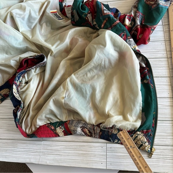 Vintage 80s EVR Golf All Over Windbreaker Silk zip Women's  Jacket - Picture 14 of 17